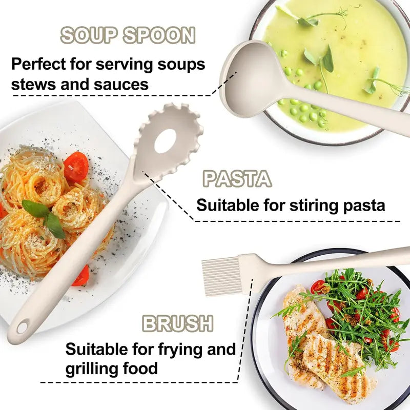 22-Piece Silicone Kitchen Utensils Set – Heat Resistant, Dishwasher Safe, Includes Spatula, Spoon, Whisk & More – Perfect for Nonstick Cookware