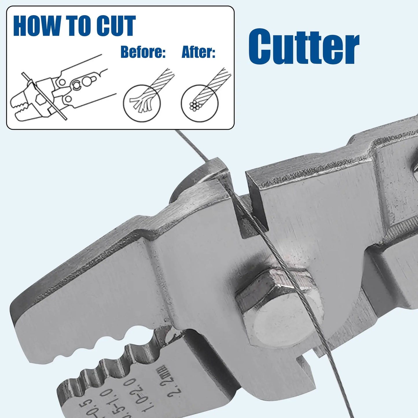 Wire Rope Hand Crimping Pliers Set – for Copper & Aluminum Oval Sleeves & Stop Sleeves, 0.1–2.2mm Wire Range