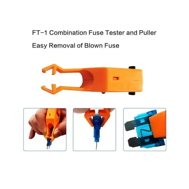 24V DC Car Fuse Tester & Puller – Test, Find & Remove Blown ATO/ATC/ATM Blade & Glass Tube Fuses, Essential Fuse Box Tool
