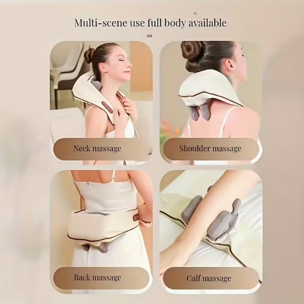 Neck Massager with 6 Massage Nodes – Wireless Shiatsu & Heating Device for Neck, Trapezius & Legs, Mimics Human-Hand Kneading