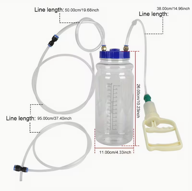 Universal Manual Vacuum Pump – 2L Capacity, Suction Oil Pump for Car Maintenance & Oil Changes