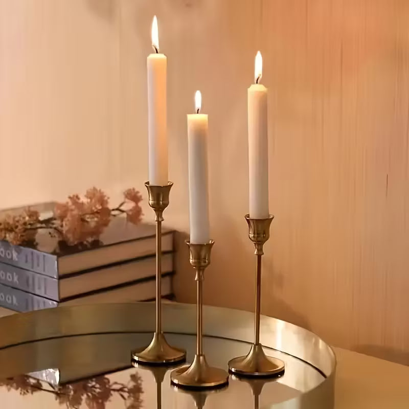 12Pcs Metal Bell Candle Holders – Brushed Gold, for Christmas, Weddings & Banquet Centerpieces (Candles Not Included)