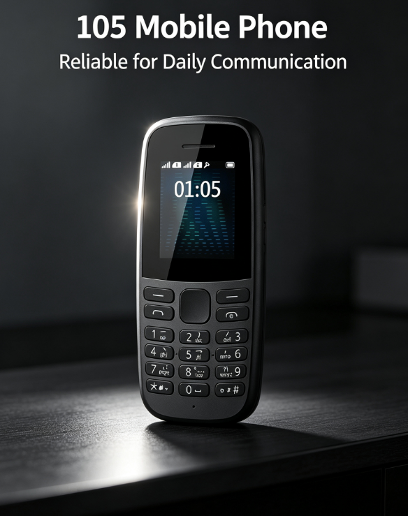 105 Senior Cell Phone – GSM Unlocked, Big Button, Dual SIM, SOS Key, FM Radio & Flashlight for Elderly