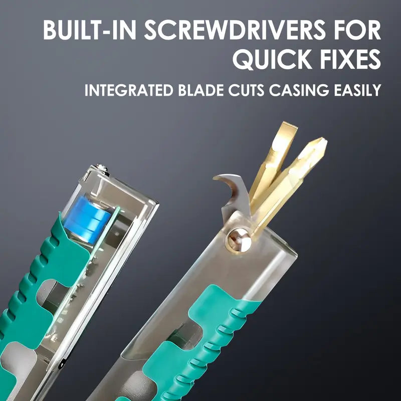 16 in 1 Professional Multi - Function Pliers with Flathead & Phillips Screwdrivers, Wire Stripper, Crimper, Hex Key Wrench, Bolt Cutter, Voltage Tester, Cable Cutter, Wire Spooler, Puncture Knife, Precision Wire Cutter, Hex Socket, Insulated Grip
