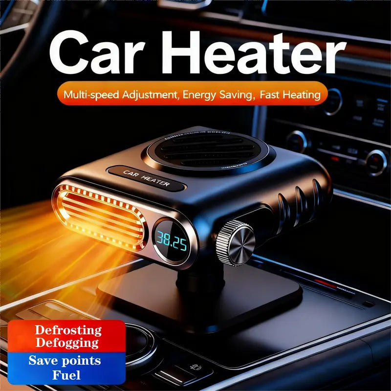 Portable 12V 150W Car Heater – Defogger & Defroster, Adjustable Heating Fan, 360° Rotatable Windshield Heater, Plugs into Cigarette Lighter