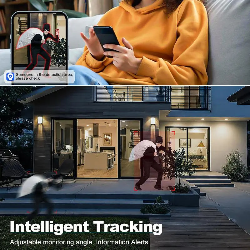 Smart Mini Wireless Security Camera – AI Motion Detection, 4x Zoom, 2.4G WiFi, Wide Angle, Alexa Compatible for Home Safety
