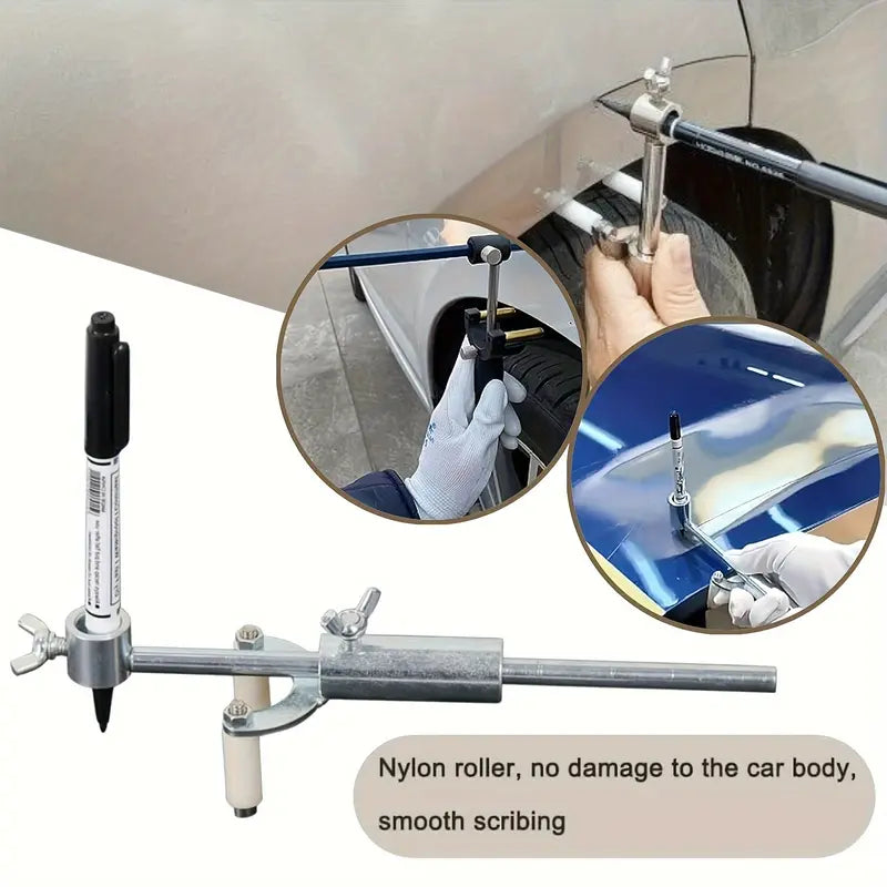 Portable Adjustable Car Wheel Eyebrow Parallel Marking Tool – Durable Stainless Steel for Car Body Repair, Scratch & Dent Removal, Auto Repair Tool