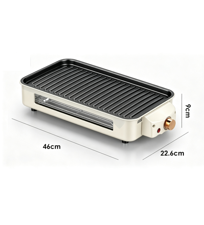 Multifunctional Split Electric Grill Pan - Large Non-Stick Smokeless BBQ Griddle for Home Barbecue