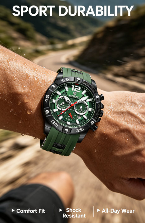 Men's Three-Eye Timing Function Watch - Trendy Practical Style for Street, Workwear and Light Busines