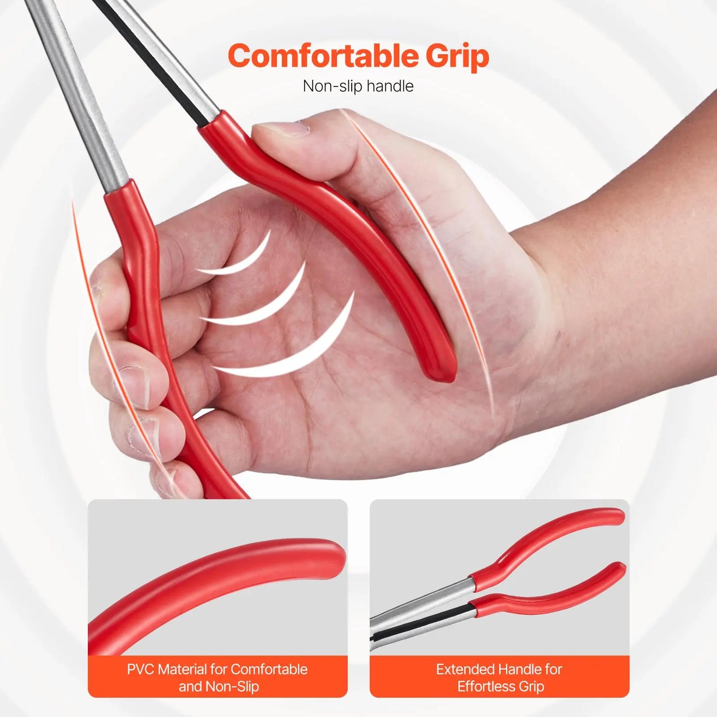 5-Piece 11-Inch Needle Nose Pliers Set - Diagonal Cutting, 45°/90° Bent Nose, Round Nose, Long Nose with Storage Bag