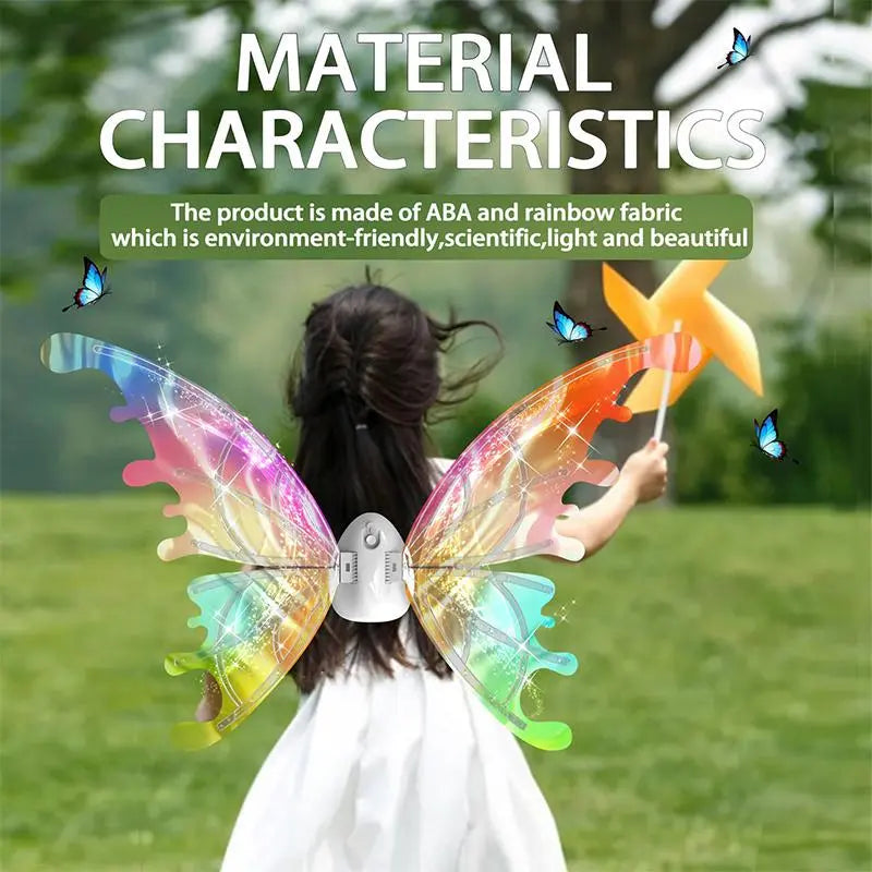 LED Light Up Butterfly Wings - Battery Powered Colorful Glowing Wings for Party, Festival and Holiday Props (Batteries Not Included)