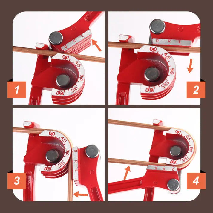 3-in-1 Tubing Bender – 0-180° Manual Pipe Bender, Fits 1/4", 5/16", 3/8" Copper, Aluminum, Brass & Thin Steel Pipes