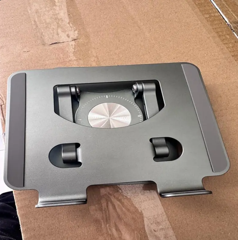 Silver 360° Rotatable Tablet Stand Holder, Adjustable Foldable Desktop Phone Stand, Compatible with 4.7-12 Inch Devices