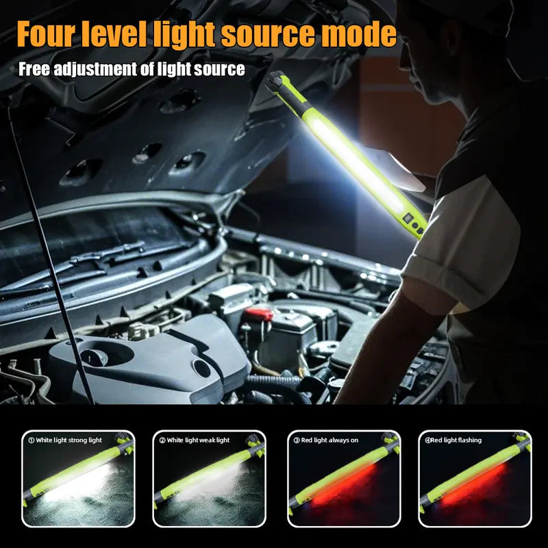 Super Bright Magnetic LED Work Light with Rechargeable Battery – Engine Hood Lamp Strip for Car Repair and Outdoor Lighting