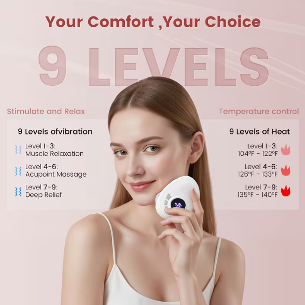 Electric Gua Sha Facial Sculpting Device – 9 Vibration Speeds & 9 Heat Levels
