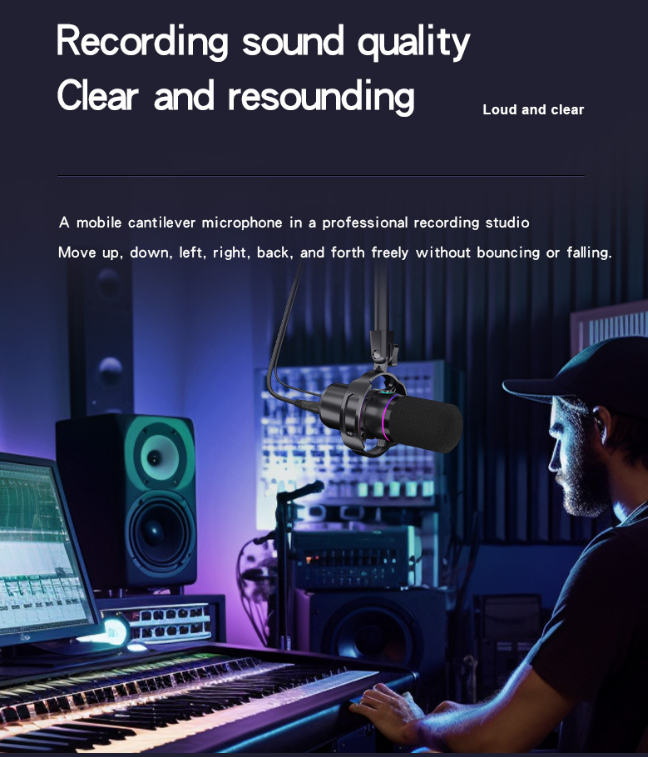WM8 Dynamic Microphone Kit – USB/XLR Dual Interface, RGB Gaming Mic with Boom Arm & Tripod Stand
