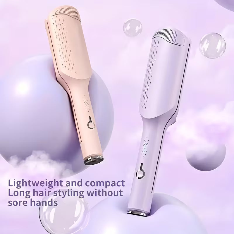 UK Plug 32mm Wave Curling Iron – Adjustable Temp, Deep U-Shaped Curls (Purple)