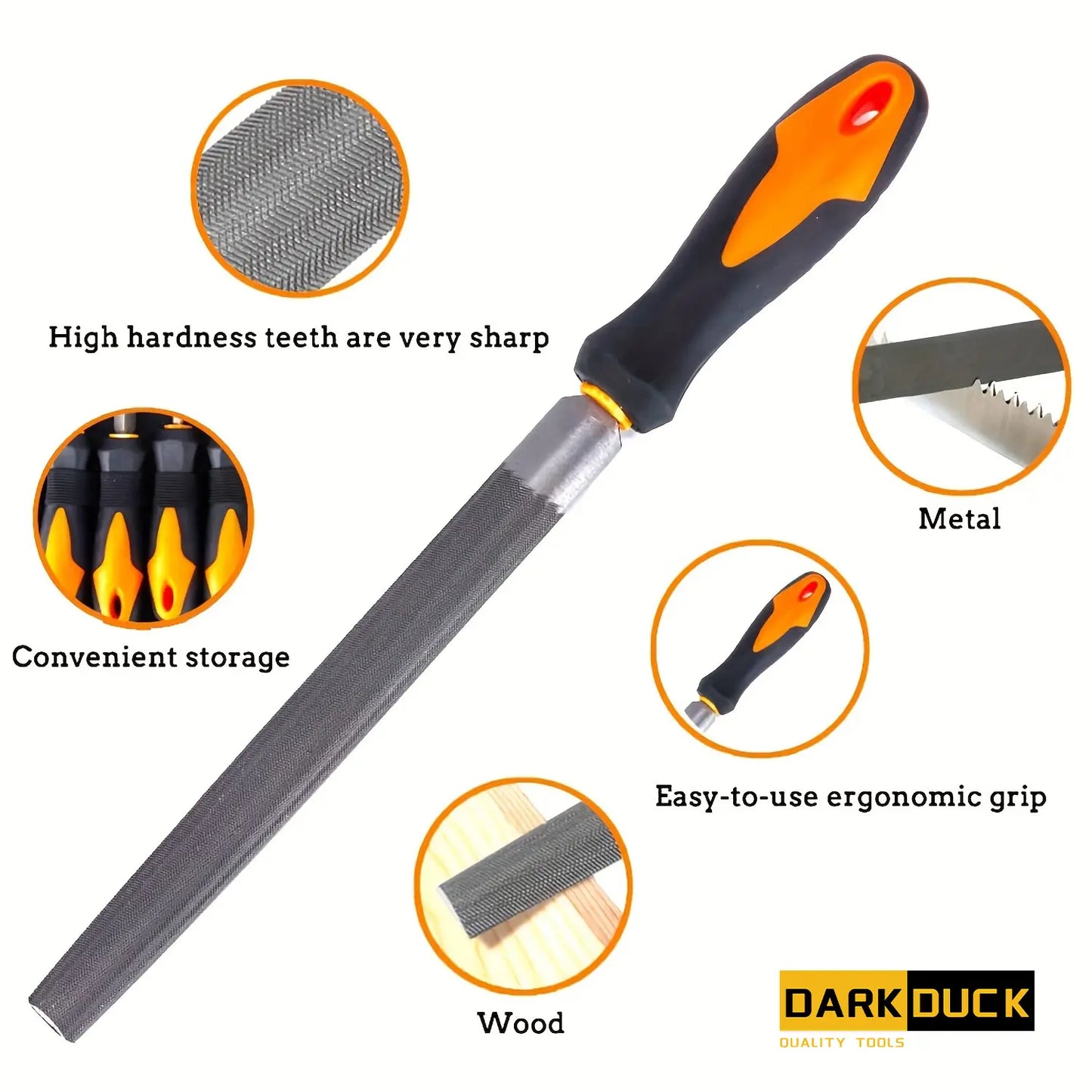 Industrial Hand File Set – Flat, Triangular, Half-Round & Round Files, Includes Needle Files, Tote Bag, Gloves & Sandpaper – DIY Tool Kit for Wood, Metal & Model Polishing