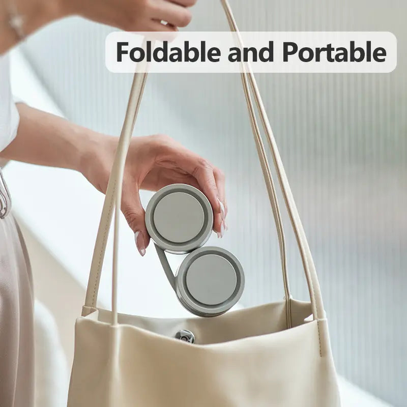 Foldable Rechargeable Bladeless Neck Fan – Hands-Free, Pocketable Mini Cooling Fan for Indoor & Outdoor Activities