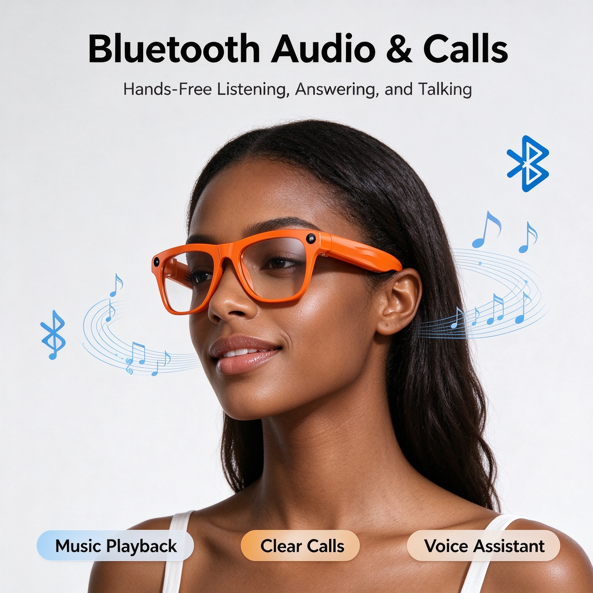 AI Smart Glasses with Camera - Photo Taking, Translation, Object Recognition, Bluetooth Calling & Music Translation Glasses