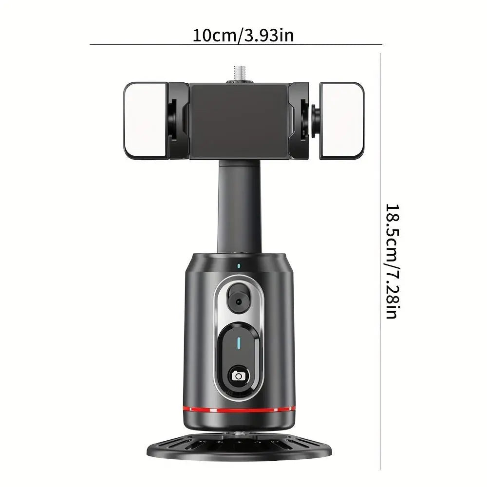 360° Rotatable Selfie Stick – AI Face Tracking, Rechargeable, 2 Fill Lights, Desktop Phone Holder for Live Streaming, Photography & Vlogging, Tripod Stabilizer