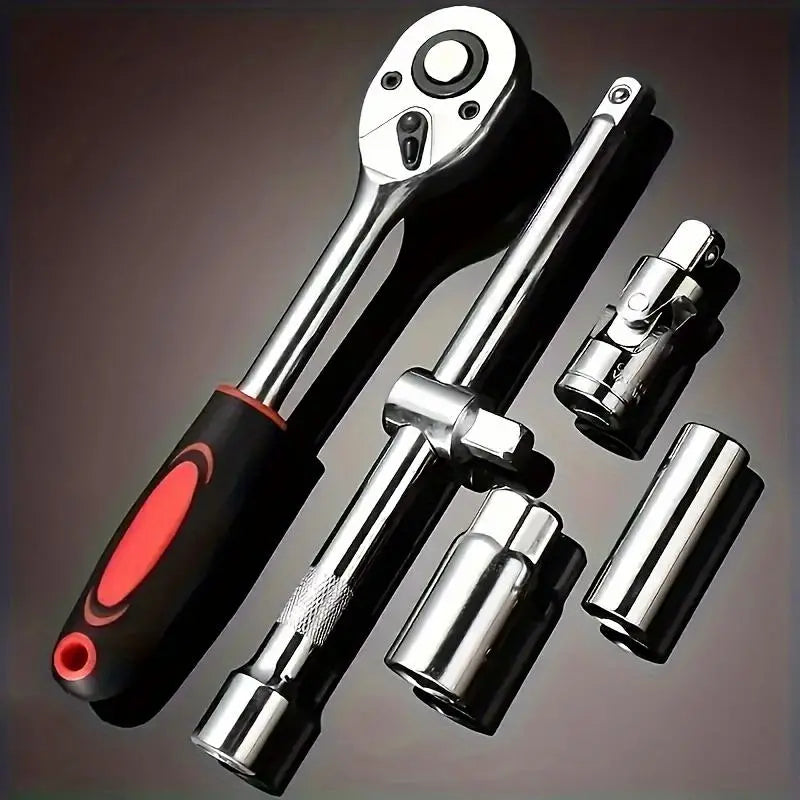 Professional Auto Repair Tool Set – Socket & Ratcheting Wrench Set, Durable Hand Tools for Car Maintenance, DIY & Daily Use, Great Gift for Car Owners