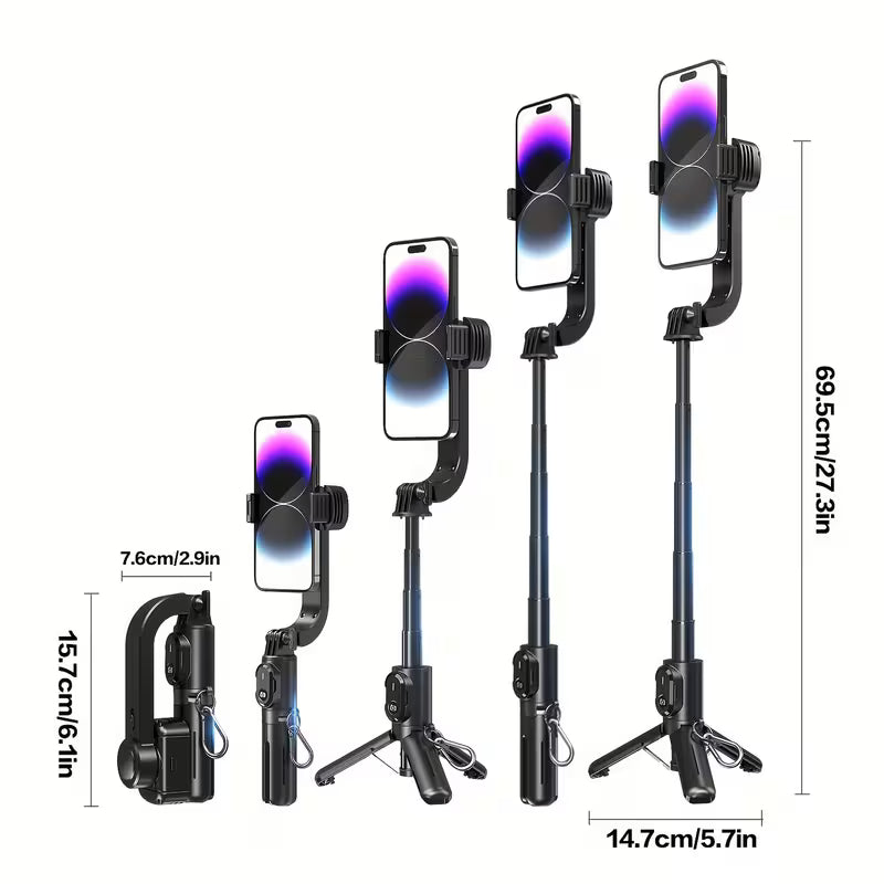 Single-Axis Handheld Gimbal – Detachable Remote, Telescopic Selfie Stick for Vlogging & Live Streaming
