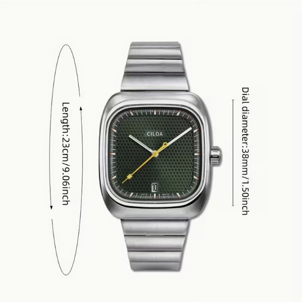 Men's Wormhole Concept Square Watch – Sports Style, Genuine Material, Unique Design