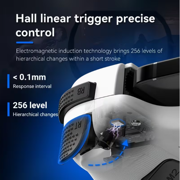 Mobile Game Controller with Hall Effect Joystick – Multi-Platform Wireless Gamepad, Vibration Feedback, 2.4G & Bluetooth 5.2, Compatible with Android, PC, Switch & iOS