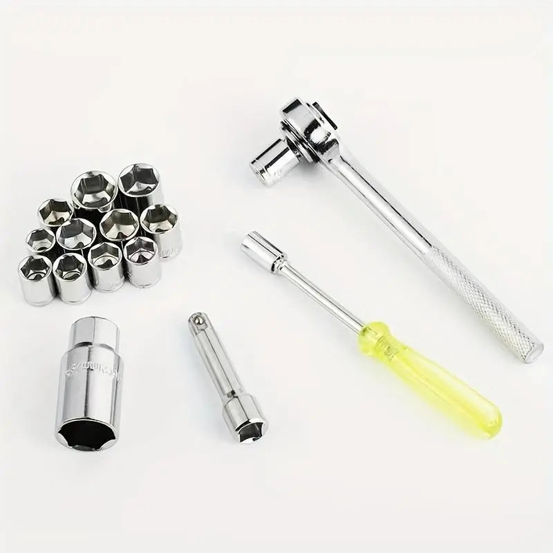 40-Piece Combination Socket Wrench Set - Multifunctional Hand Tools for Auto Repair
