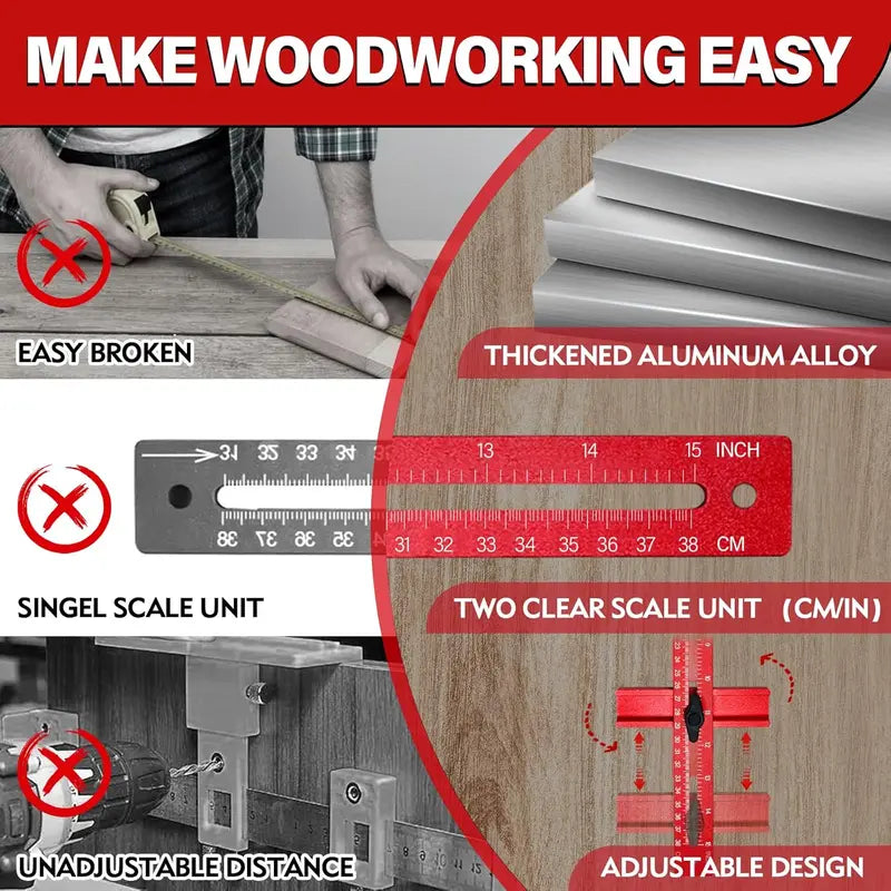4-in-1 Router Milling Groove Bracket - Aluminum Alloy Circle Cutting Jig for Woodworking