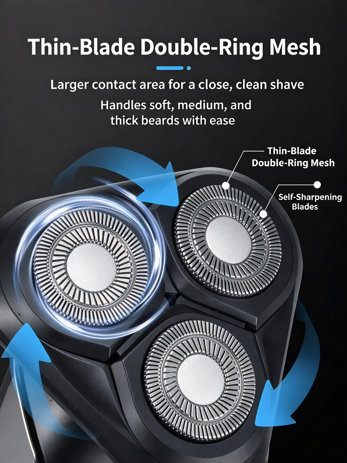 3-in-1 Electric Shaver Set for Men - Nose Trimmer, Beard Trimmer with Smart Digital Display and Fully Washable Body