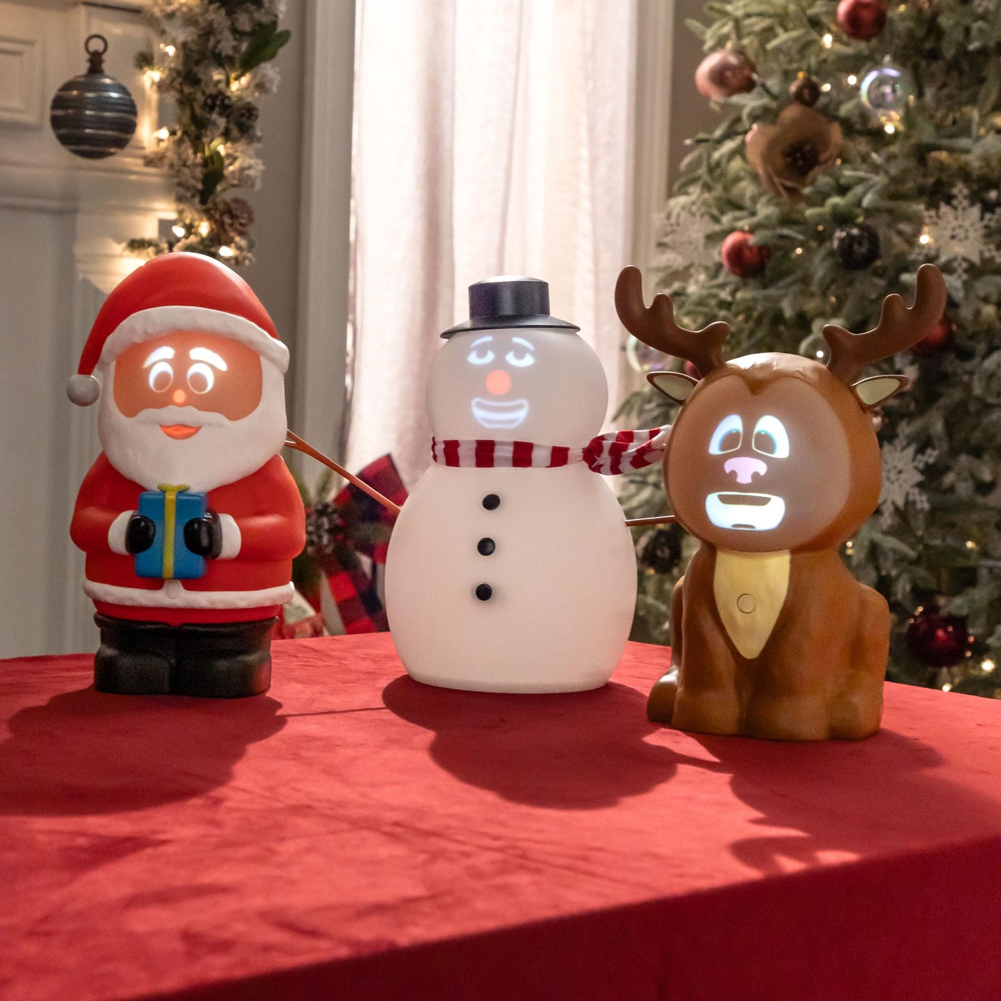 Talking Snowman Projector Lamp – Animated Blinking Eyes, Built-in Speaker, LED Dancing Lights, Plug'n Play