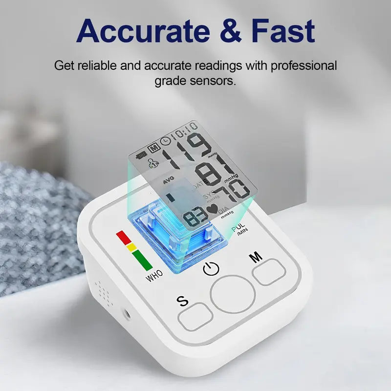Upper Arm Blood Pressure Monitor for Home Use – Accurate Cuff 8.7″–15.7″, Large Backlight Display, 2-User 240-Memory, Digital BP Machine
