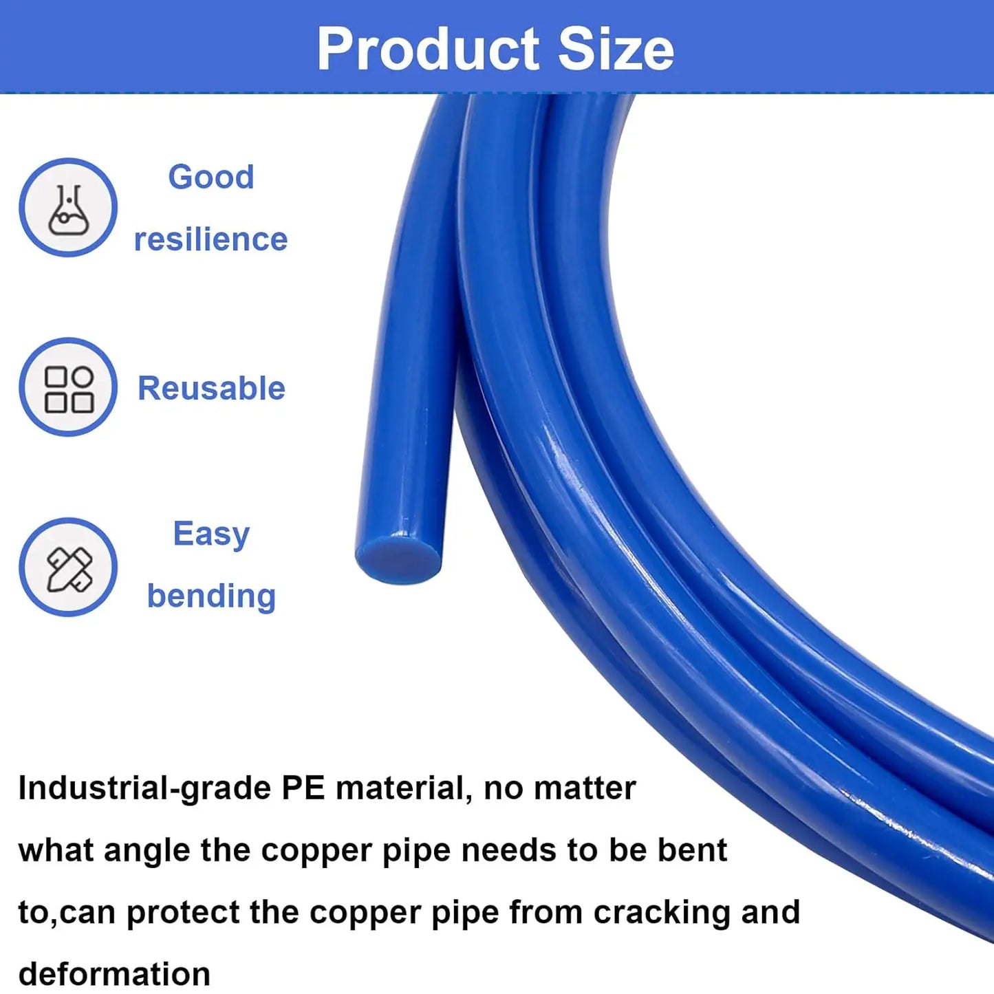 4-Piece Air Conditioning Copper Tube Bender Kit - 4M Extension, 1/4" 1/2" 3/8" 5/8" with Built-in Bending Strip