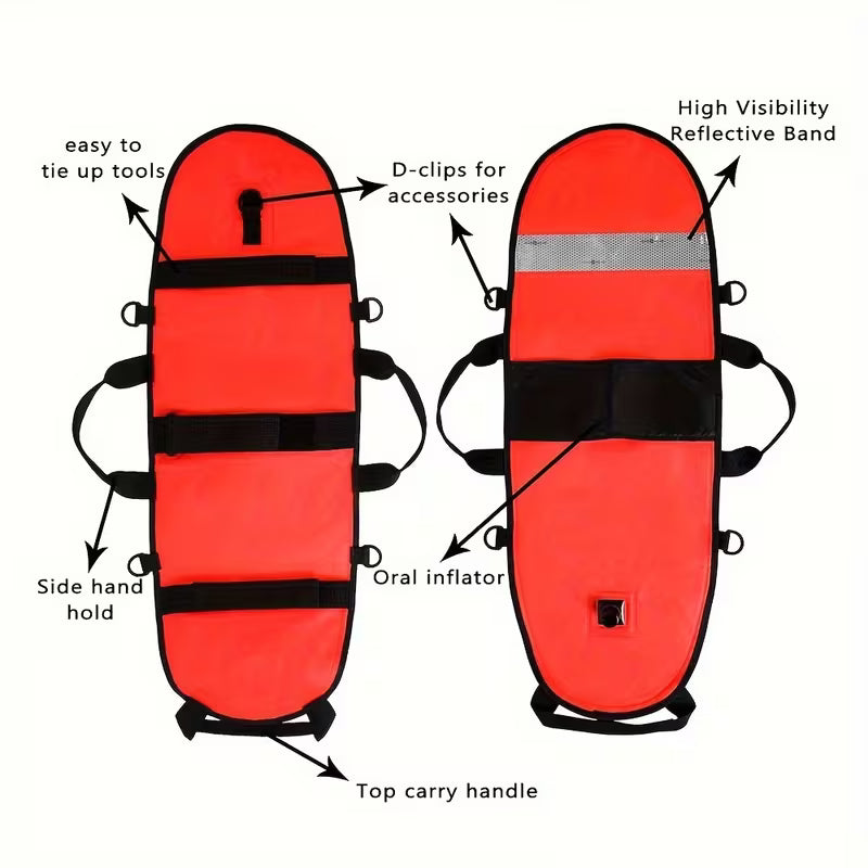 Inflatable Torpedo Buoy – Hi-Vis Dive Safety Float with Flag for Scuba, Freediving & Snorkeling