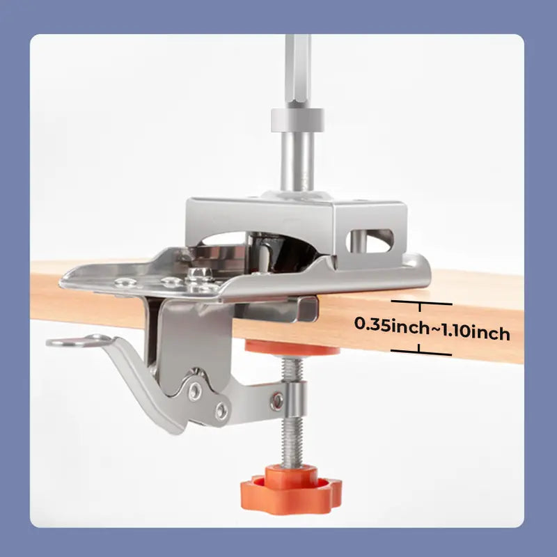 Concealed Door Hinge Jig – 35mm Stainless Steel Locking Cabinet Hinge Jig, Adjustable Drilling Positioning Tool for Accurate Hole Drilling, Cabinet Hardware Kit
