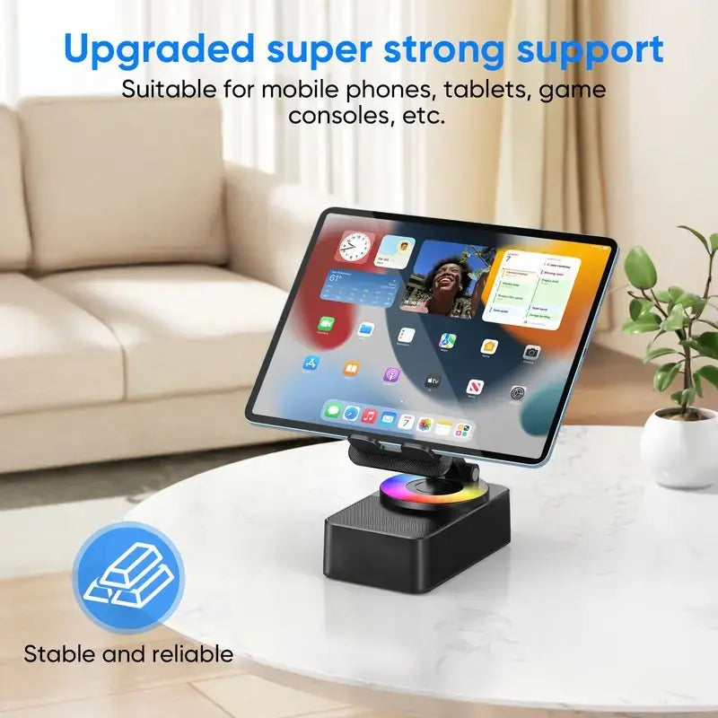 5 in 1 Wireless Audio Bluetooth Speaker, Portable & Foldable Stand, Emergency Power, 5.3FM HD Bassup Answer Calls, for iPhone Android