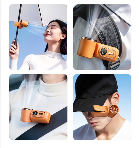 3-in-1 Portable Clip Fan – 3000mAh Rechargeable, 5-Speed, 180° Adjustable, USB Mini Cooling Fan for Travel, Office & Personal Use