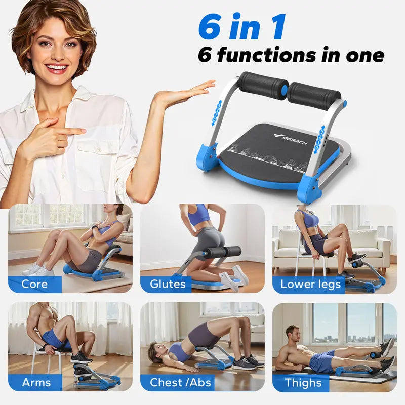 Sit-Up Ab Crunch Machine - 3-Level Adjustable Core Trainer, Compact Abdominal Workout System for Home Gym