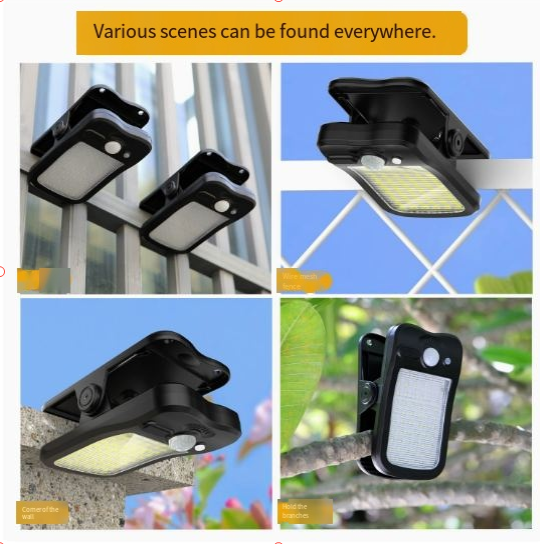 Cash on Delivery – 4 Pack Outdoor Solar Clip Lights, USB & Solar Powered Clip-On Lamp with Motion Sensor, 3 Modes, Waterproof – Perfect for Yards, Garages, Porches, Patios, Gardens, Pools & Barns