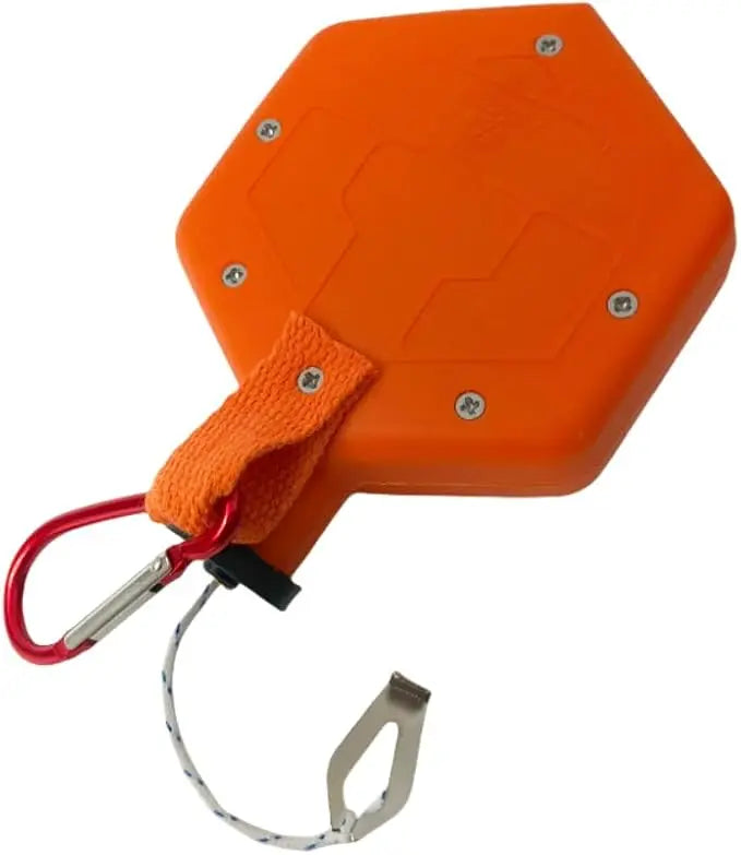 2-Pack Heavy Duty Chalk Line Construction Tool - 100ft Contractor Chalk Reel with Carabiner, 6 Locking Positions, Durable Marking Tool (Orange)