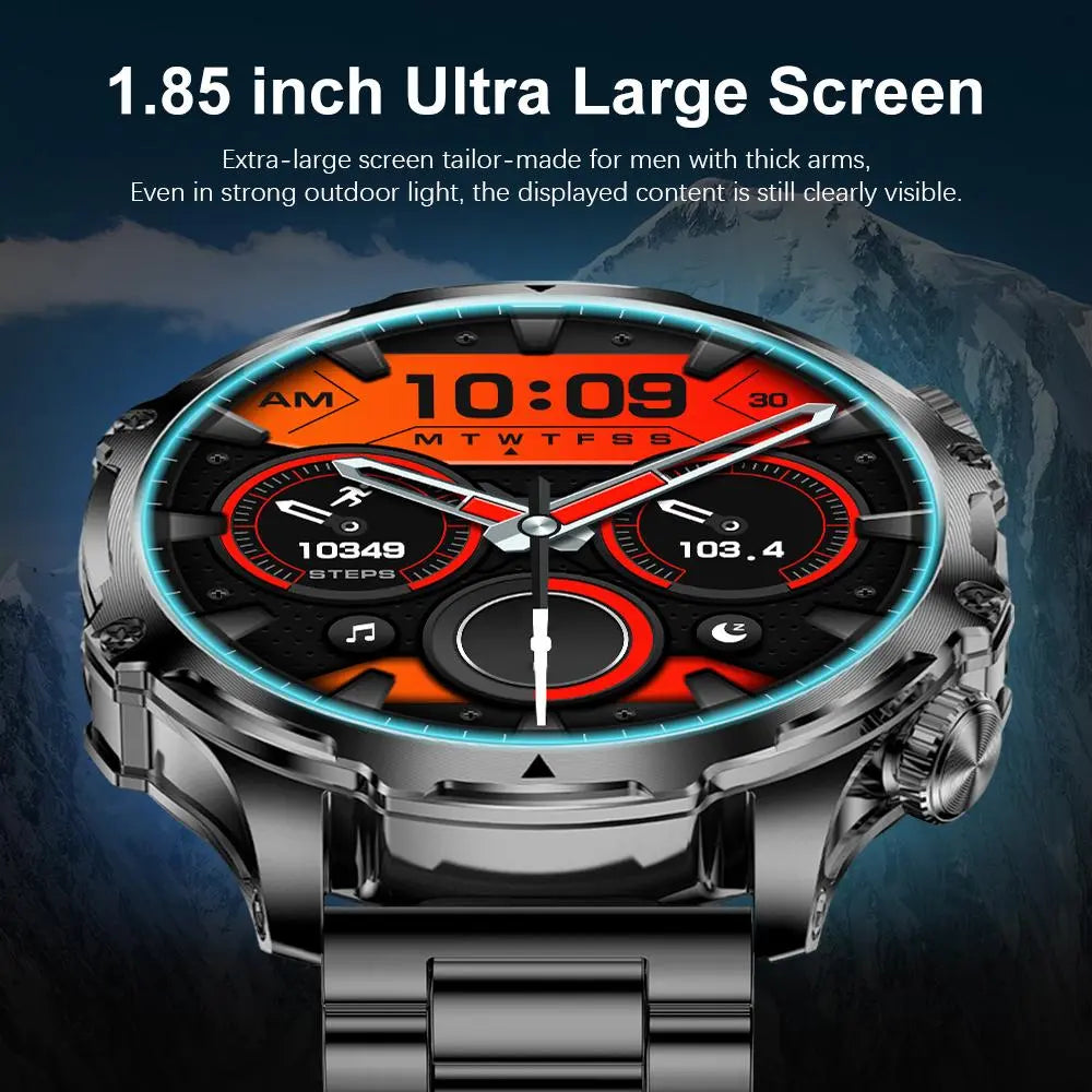 AK75 1.85" Smartwatch with Call Function & Message Reminder – Waterproof Fitness Tracker with Spare Band