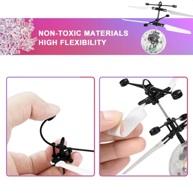Allaugh Flying Ball RC Toy, Rechargeable Light Up Ball Drone with Remote Control, Infrared Induction, for Indoor & Outdoor Games