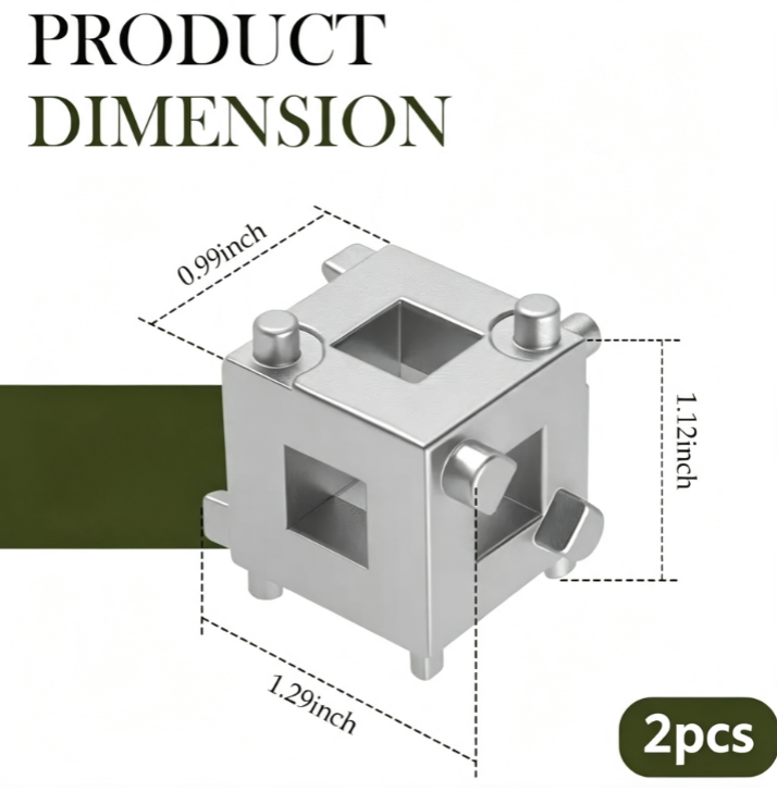 2-Piece Cube Brake Caliper Compression Tool - 3/8" Square Drive, 5-Side Disc Brake Piston Adjuster for Rear Brakes