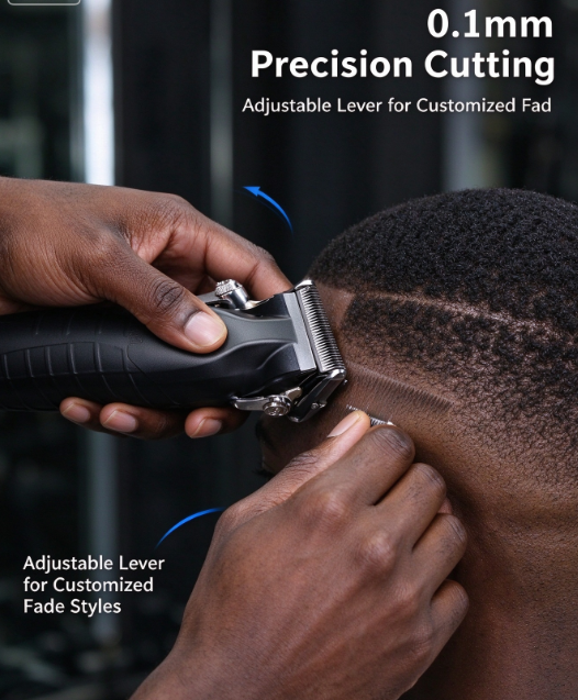 Kemei Electric Hair Clipper with Base - USB Rechargeable Trimmer for Barber Shops and Hair Carving
