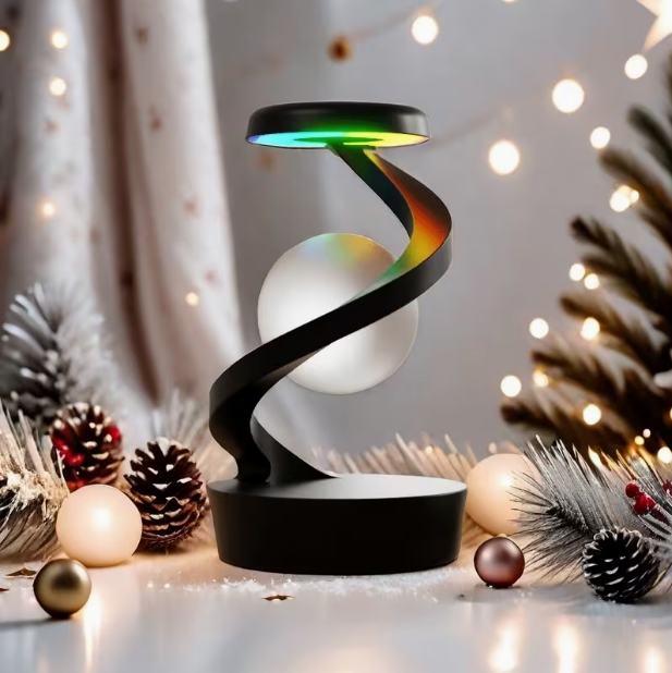 Minimalist Floating Night Light & Wireless Phone Charger – Smart Visual Rotating Desktop Lamp, Bedroom & Party Atmosphere Light