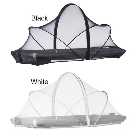 2Pcs Foldable Baby Mosquito Net – High-Density, Zipper Closure, Large Size for Crib & Bed Canopy