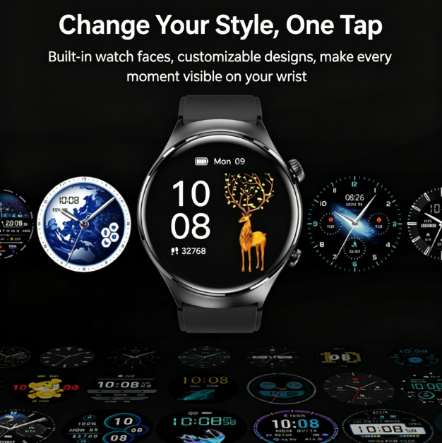 Top Smart Watch for Men - NFC Payment, Water Resistant, Sport Fitness Tracker with Full Touch Screen, Free Silicone Strap Included