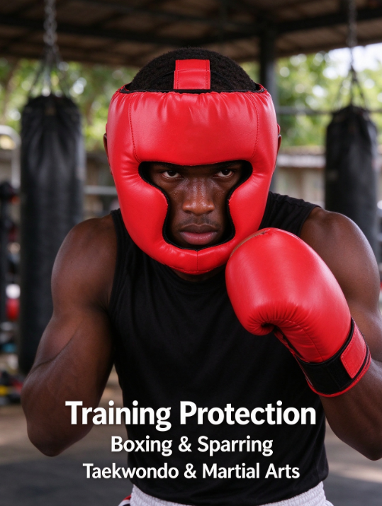 Full Face Boxing Head Guard – Shock-Absorbing Sparring Helmet for Muay Thai, Kickboxing, Taekwondo & MMA